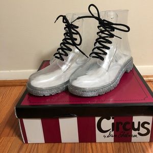 Clear sparkly boots